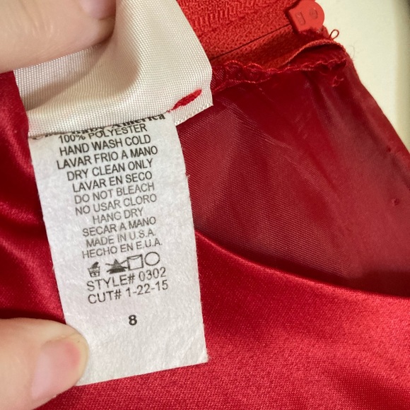 🌸Chic Red Sleeveless Dress with Red Layered Lace with Red Beaded Belt C - Picture 3 of 9